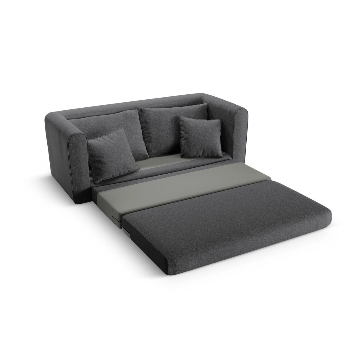 Lido 2-Sitzer Sofa mit Schlaffunktion, ausklappbar, aus Strukturierter Stoff in Dunkelgrau (Solid 99), 158x69 cm von Micadoni – Bild 7