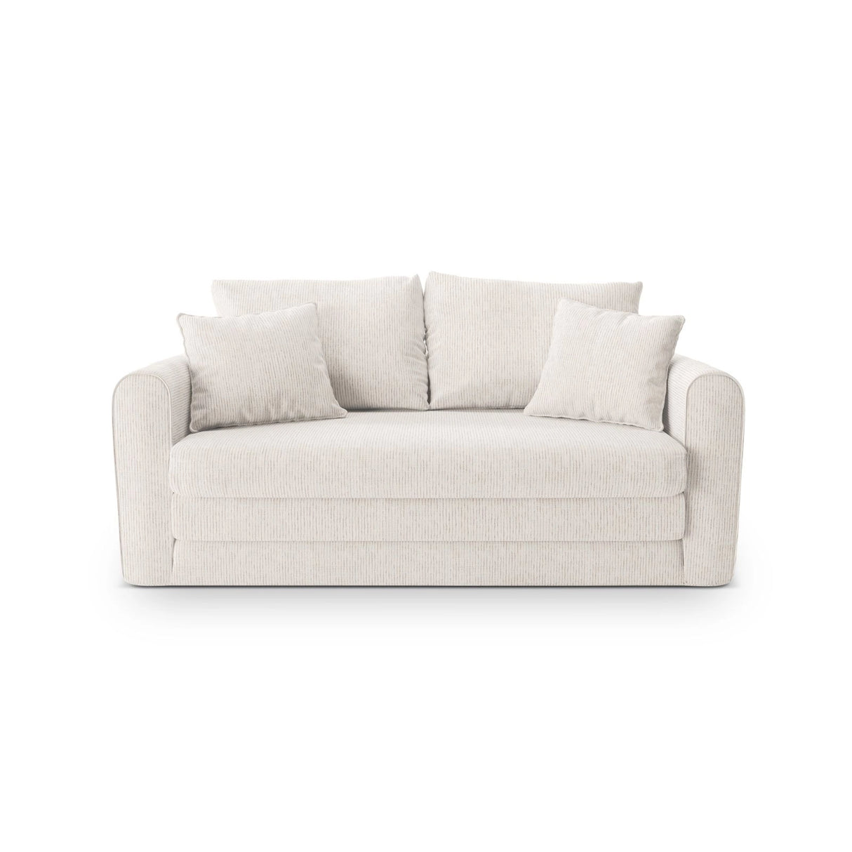 Lido 2-Sitzer Sofa mit Schlaffunktion, ausklappbar, aus Strukturierter Stoff in Leichtes Beige (Baltimore Sand), 158x69 cm von Micadoni – Bild 1