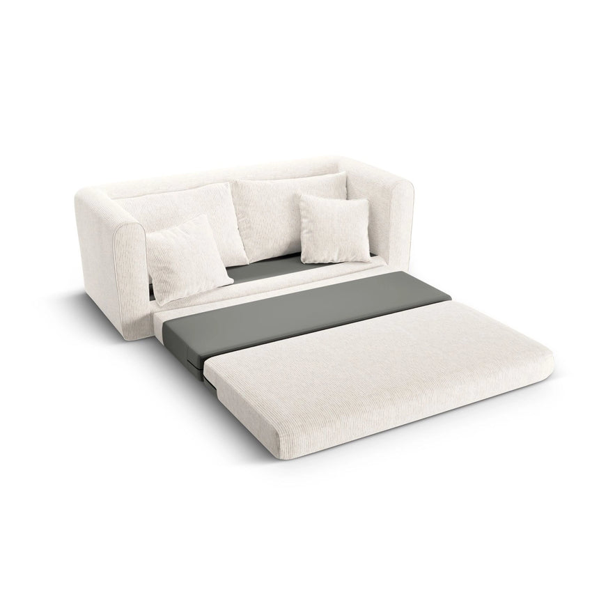 Lido 2-Sitzer Sofa mit Schlaffunktion, ausklappbar, aus Strukturierter Stoff in Leichtes Beige (Baltimore Sand), 158x69 cm von Micadoni – Bild 7