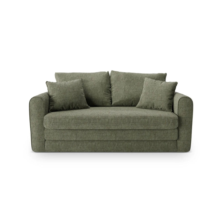 Lido 2-Sitzer Sofa mit Schlaffunktion, ausklappbar, aus Strukturierter Stoff in Olive (Baltimore Pistachio), 158x69 cm von Micadoni – Bild 1