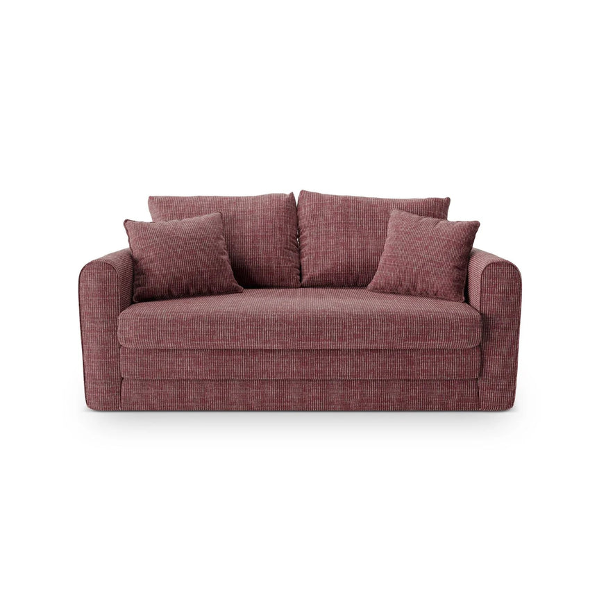 Lido 2-Sitzer Sofa mit Schlaffunktion, ausklappbar, aus Strukturierter Stoff in Rot (Baltimore Marsala), 158x69 cm von Micadoni – Bild 1