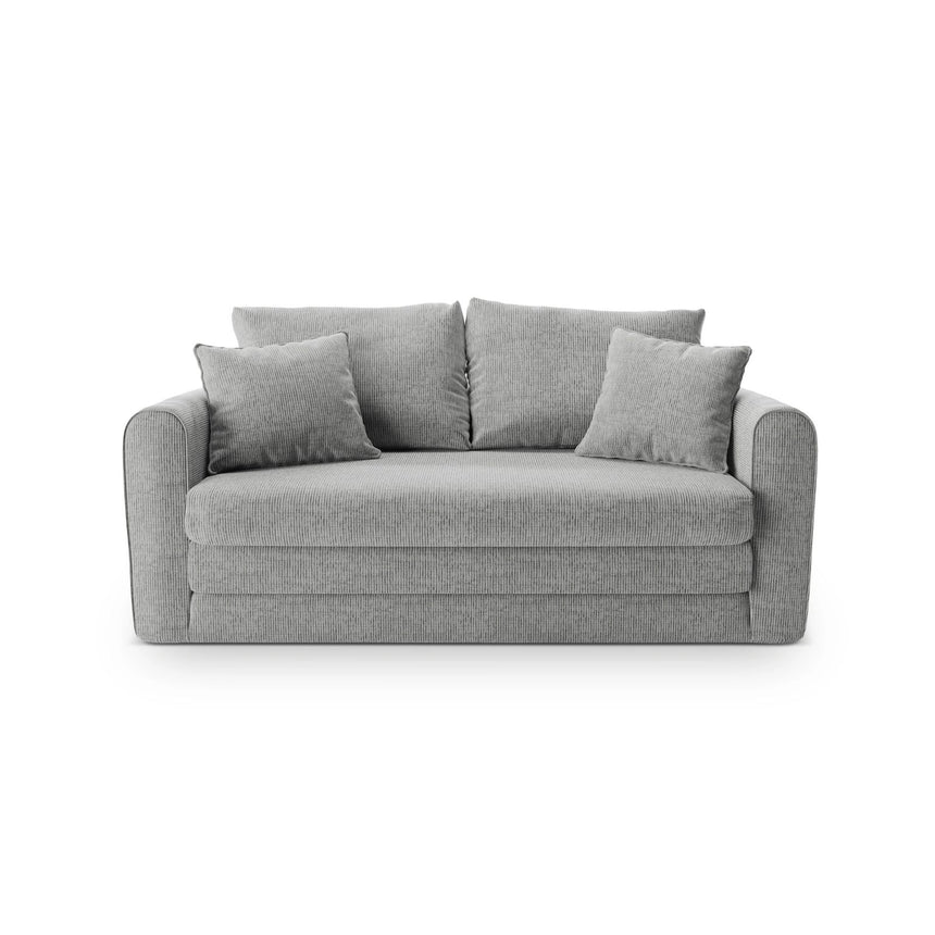 Lido 2-Sitzer Sofa mit Schlaffunktion, ausklappbar, aus Strukturierter Stoff in Warmes Grau (Baltimore Cement), 158x69 cm von Micadoni – Bild 1