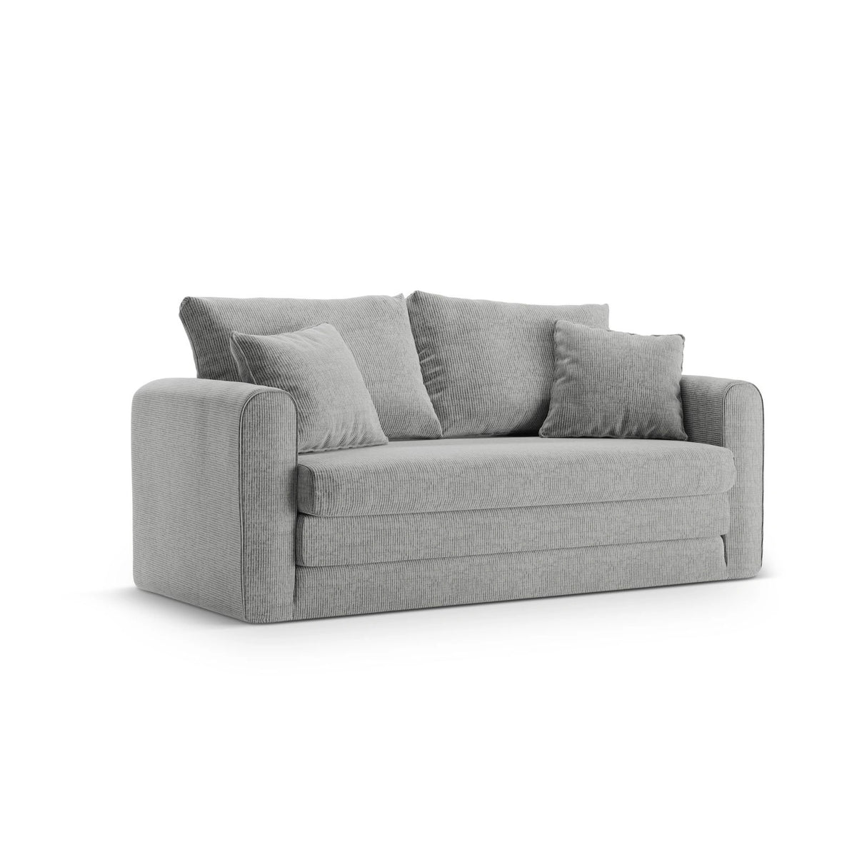 Lido 2-Sitzer Sofa mit Schlaffunktion, ausklappbar, aus Strukturierter Stoff in Warmes Grau (Baltimore Cement), 158x69 cm von Micadoni – Bild 4
