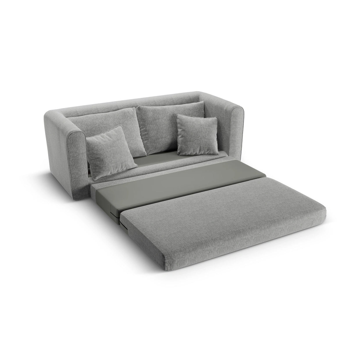 Lido 2-Sitzer Sofa mit Schlaffunktion, ausklappbar, aus Strukturierter Stoff in Warmes Grau (Baltimore Cement), 158x69 cm von Micadoni – Bild 7