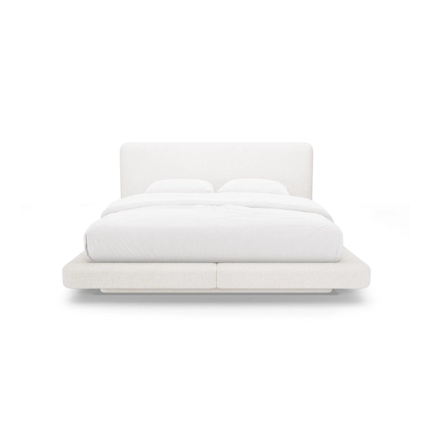 Linea Bett mit Kopfteil aus Samt, Boucle oder Strukturstoff, 200x200 cm von Micadoni – Bild 5