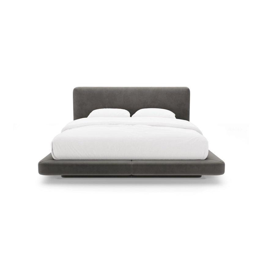 Linea Bett mit Kopfteil aus Samt in Dunkelgrau (Magic Velvet 2241), 180x200 cm von Micadoni – Bild 5