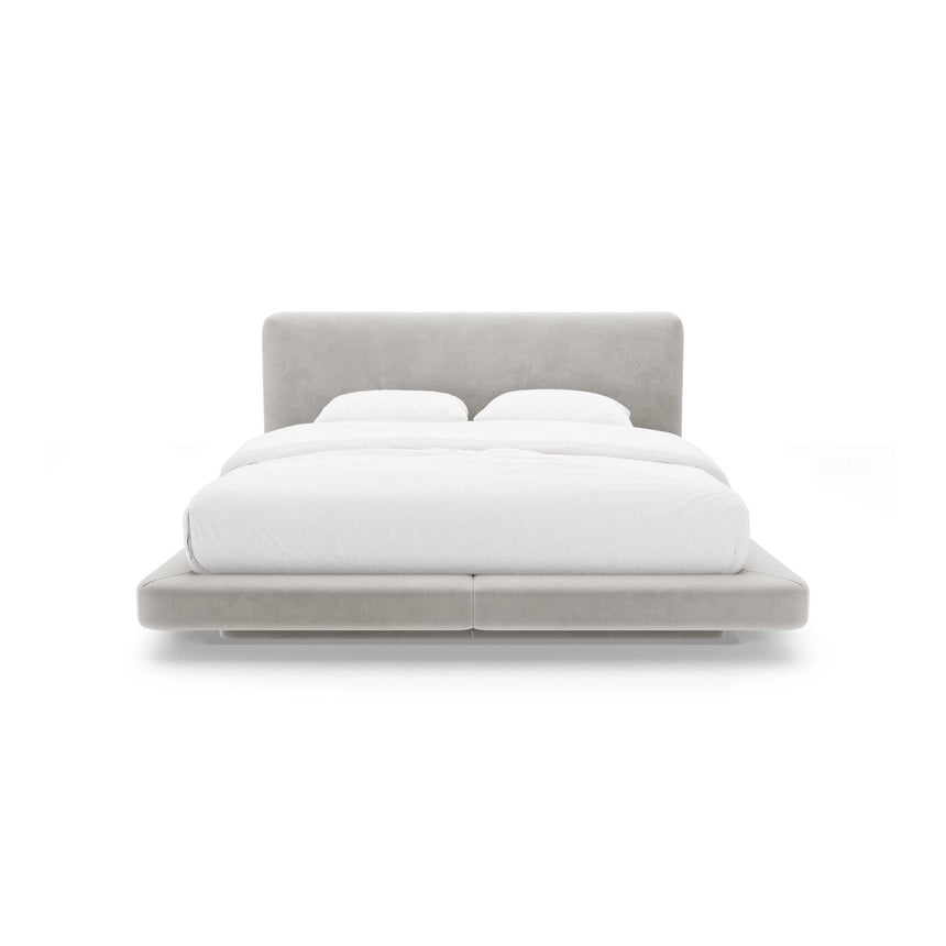 Linea Bett mit Kopfteil aus Samt in Hellgrau (Magic Velvet 2239), 180x200 cm von Micadoni – Bild 5