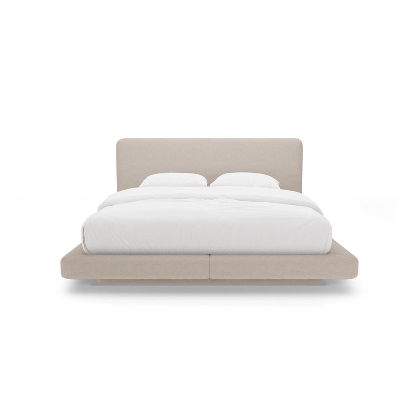Linea Bett mit Kopfteil aus Strukturierter Stoff in Cappuccino (Moly 11), 160x200 cm von Micadoni – Bild 5