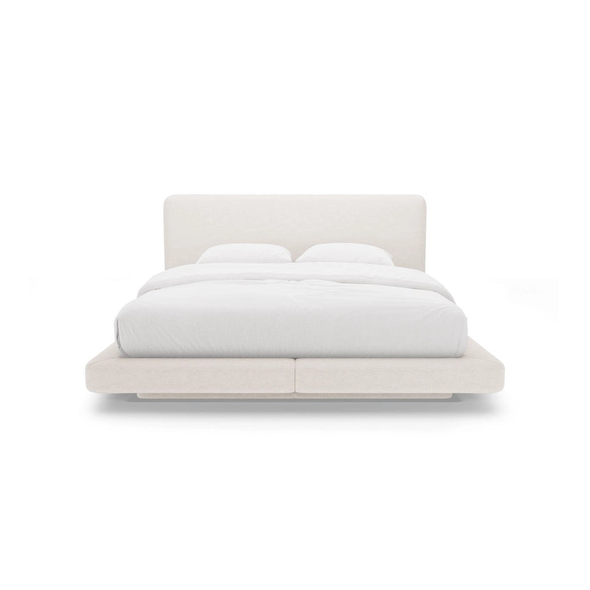 Linea Bett mit Kopfteil aus Strukturierter Stoff in Leichtes Beige (Moly 02), 180x200 cm von Micadoni – Bild 5