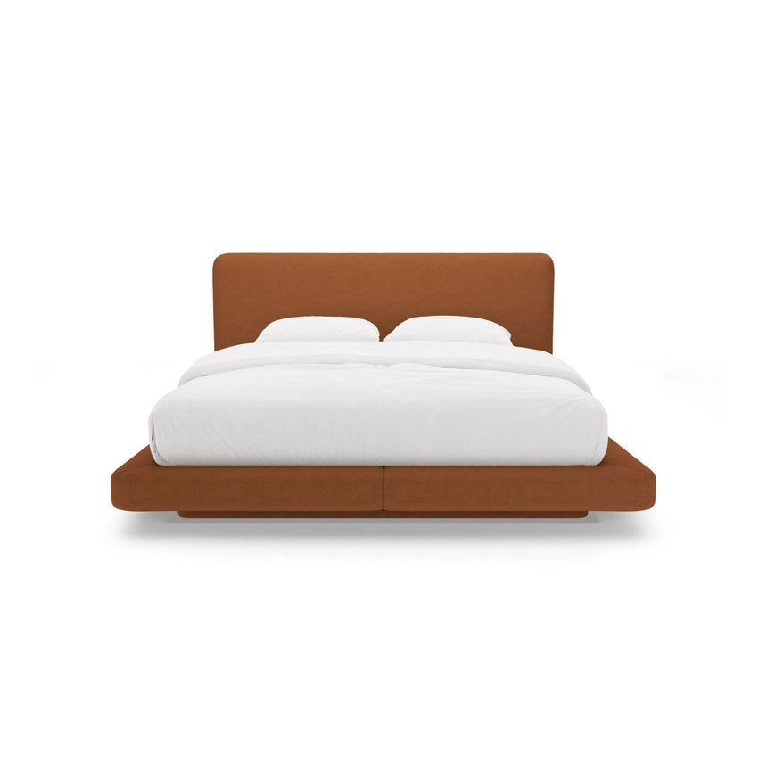 Linea Bett mit Kopfteil aus Strukturierter Stoff in Ziegel (Moly 54), 180x200 cm von Micadoni – Bild 5