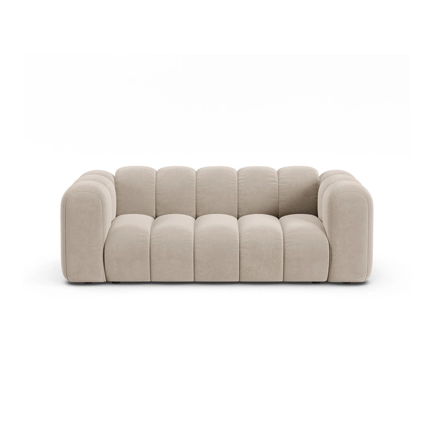 Lupine 2-Sitzer Sofa aus Samt in Beige (Salvador 1), 200x95 cm von Micadoni – Bild 1