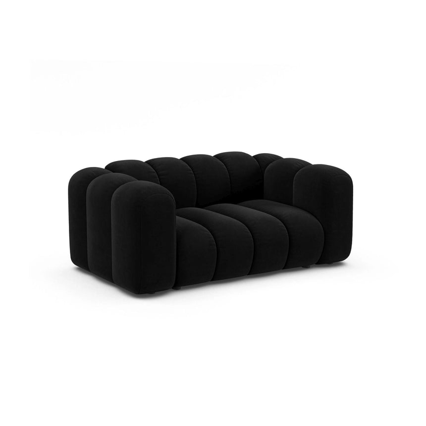 Lupine 2-Sitzer Sofa aus Samt in Schwarz (Salvador 19), 170x95 cm von Micadoni – Bild 2