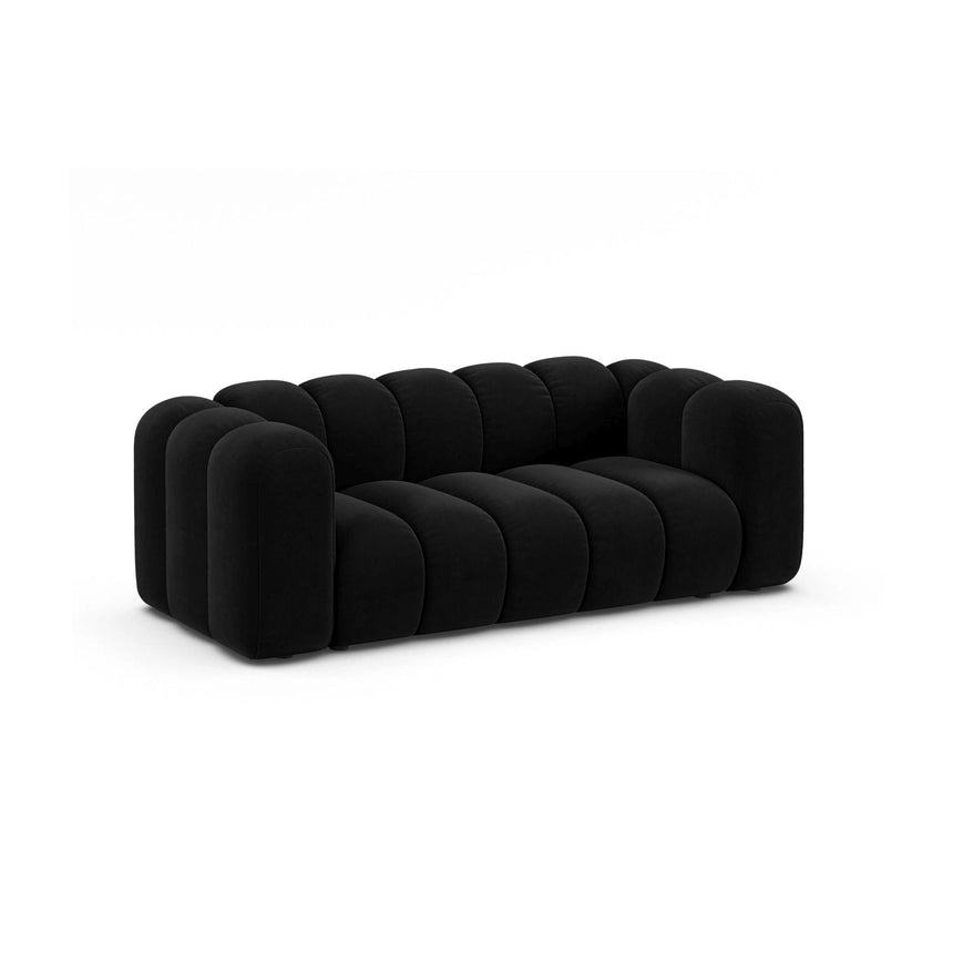 Lupine 2-Sitzer Sofa aus Samt in Schwarz (Salvador 19), 200x95 cm von Micadoni – Bild 3