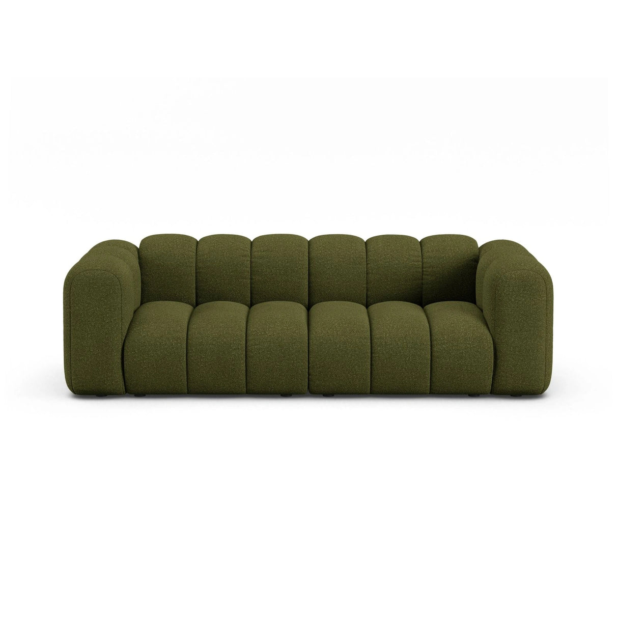 Lupine 3-Sitzer Sofa aus Boucle in Dunkles olivgrün (Baloo 2090), 230x95 cm von Micadoni – Bild 1