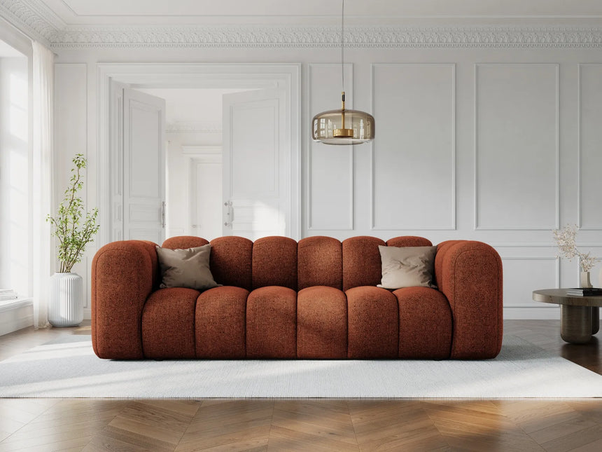 Lupine 3-Sitzer Sofa aus Chenille in Brick (Eden 10 Terra), 230x95 cm von Micadoni – Bild 2