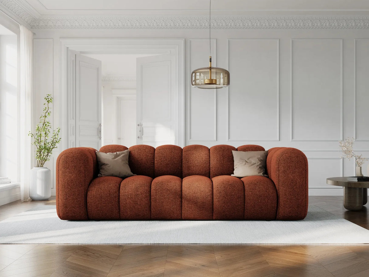 Lupine 3-Sitzer Sofa aus Chenille in Brick (Eden 10 Terra), 230x95 cm von Micadoni – Bild 2
