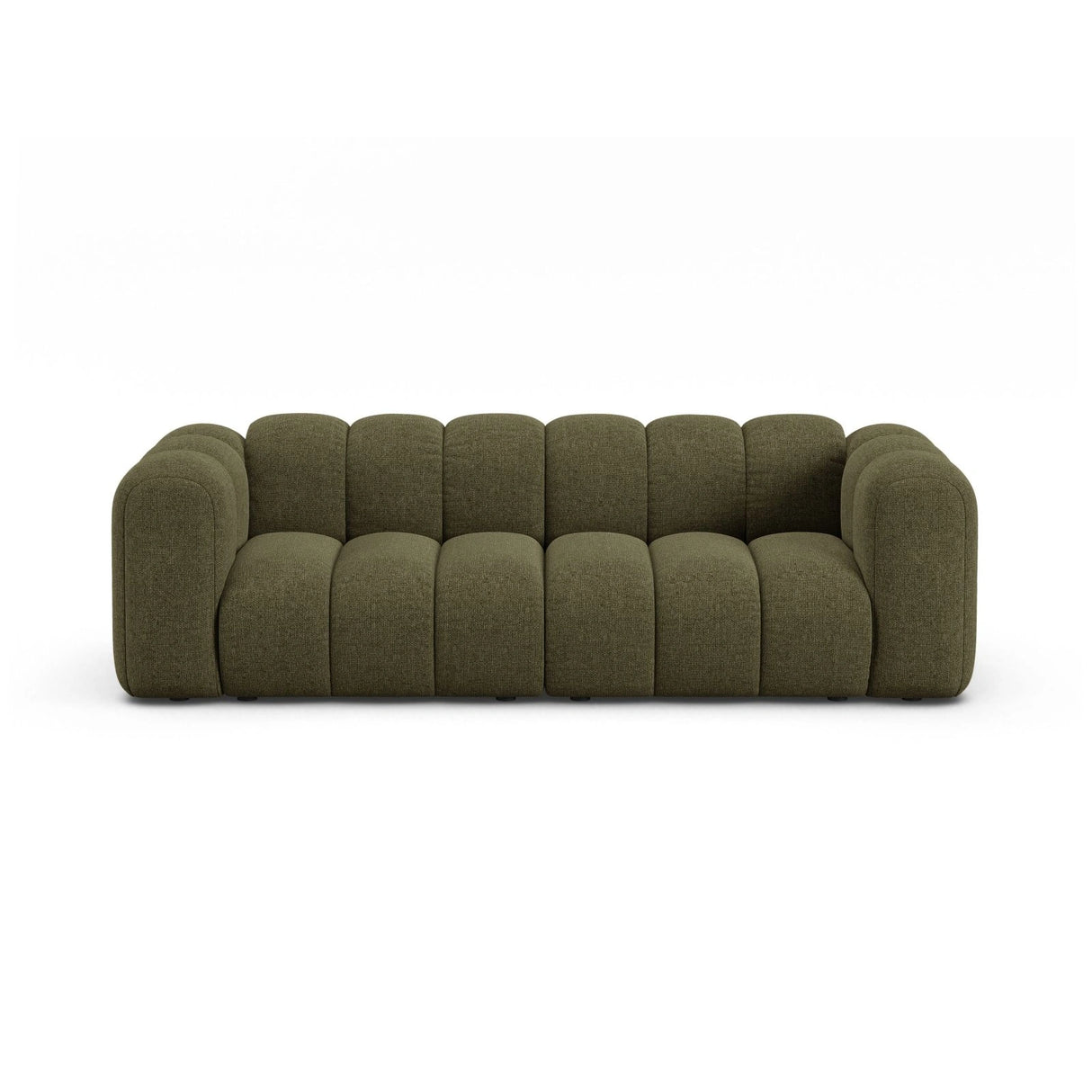 Lupine 3-Sitzer Sofa aus Chenille in Grün (Eden 12 Olive), 230x95 cm von Micadoni – Bild 1