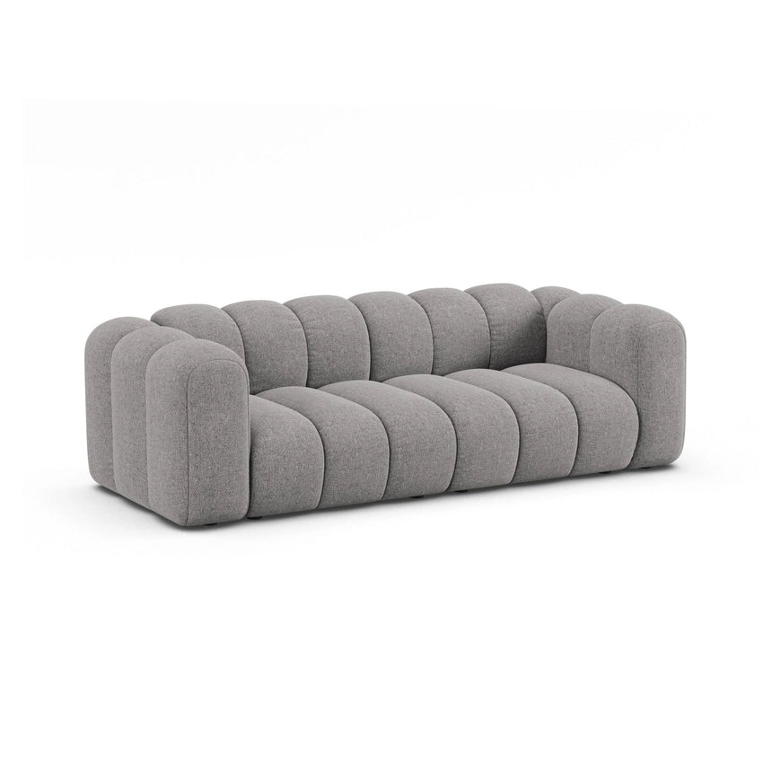 Lupine 3-Sitzer Sofa aus Chenille in Hellgrau (Eden 18 Grey), 230x95 cm von Micadoni – Bild 4