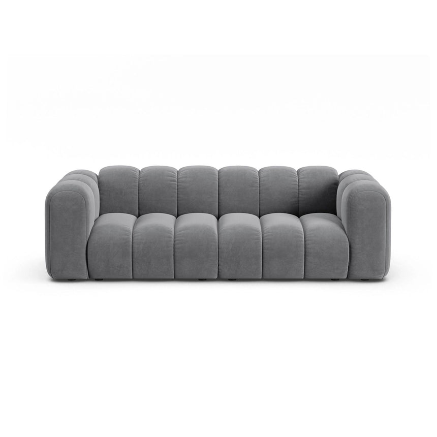 Lupine 3-Sitzer Sofa aus Samt in Grau (Salvador 17), 230x95 cm von Micadoni – Bild 1