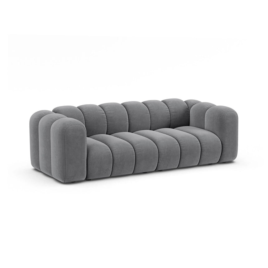 Lupine 3-Sitzer Sofa aus Samt in Grau (Salvador 17), 230x95 cm von Micadoni – Bild 3