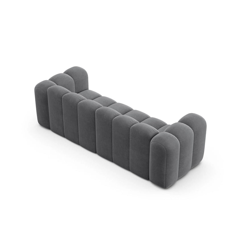 Lupine 3-Sitzer Sofa aus Samt in Grau (Salvador 17), 230x95 cm von Micadoni – Bild 4