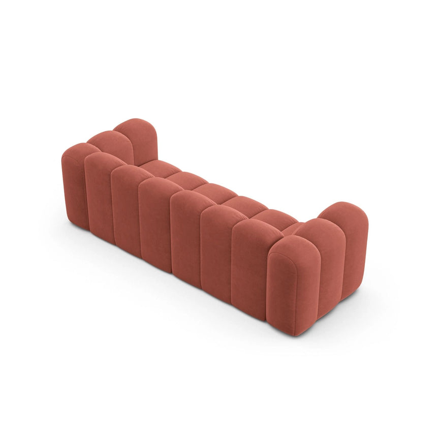 Lupine 3-Sitzer Sofa aus Samt in Koralle (Salvador 12), 230x95 cm von Micadoni – Bild 4
