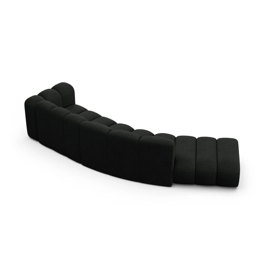 Lupine 5-Sitzer Sofa, Linke Seite, aus Boucle in Schwarz (Baloo 2082), 335x166 cm von Micadoni – Bild 4