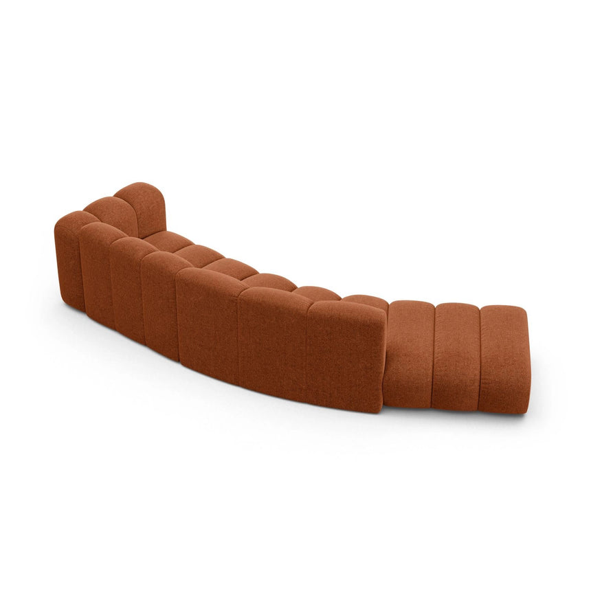 Lupine 5-Sitzer Sofa, Linke Seite, aus Chenille in Brick (Eden 10 Terra), 335x166 cm von Micadoni – Bild 5