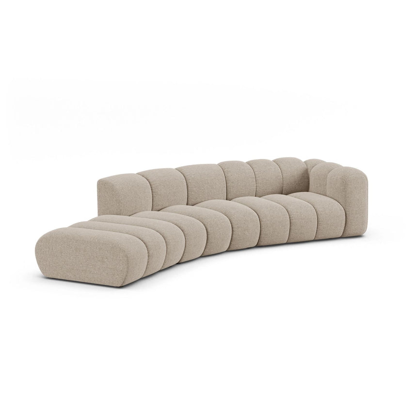 Lupine 5-Sitzer Sofa, Linke Seite, aus Chenille in Dunkelbeige (Eden 4 Beige), 335x166 cm von Micadoni – Bild 4