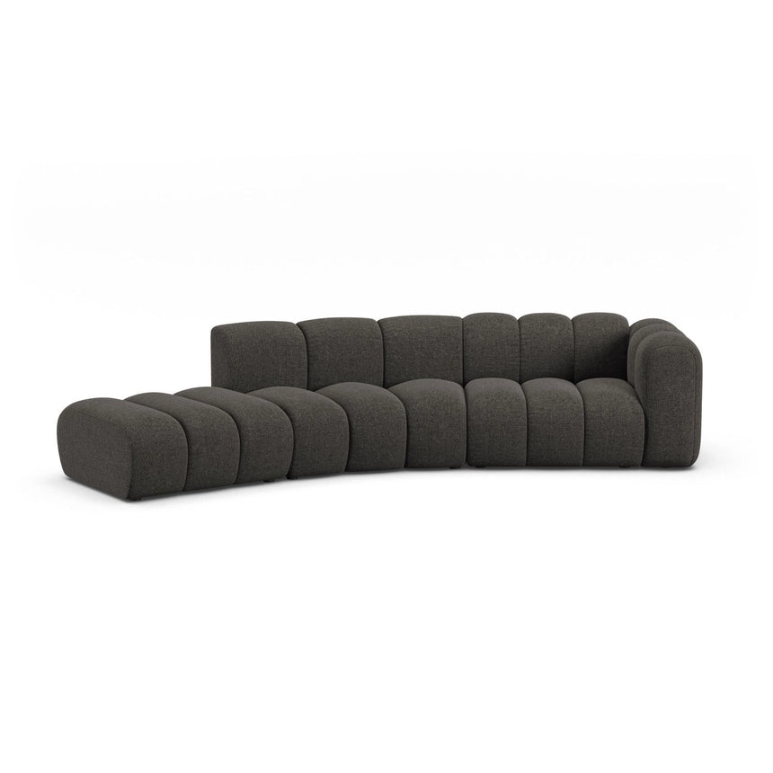 Lupine 5-Sitzer Sofa, Linke Seite, aus Chenille in Dunkelgrau (Eden 20 Graphite), 335x166 cm von Micadoni – Bild 1