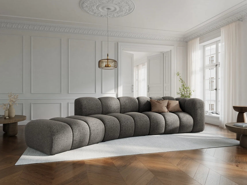 Lupine 5-Sitzer Sofa, Linke Seite, aus Chenille in Dunkelgrau (Eden 20 Graphite), 335x166 cm von Micadoni – Bild 2