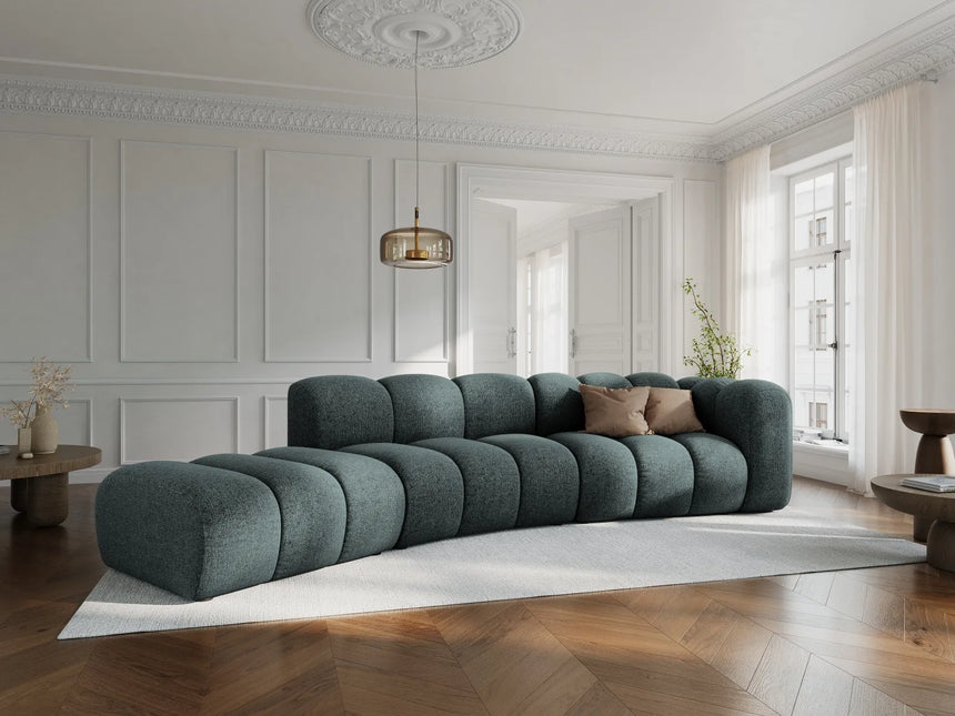 Lupine 5-Sitzer Sofa, Linke Seite, aus Chenille in Hellgrau (Eden 18 Grey), 335x166 cm von Micadoni – Bild 2