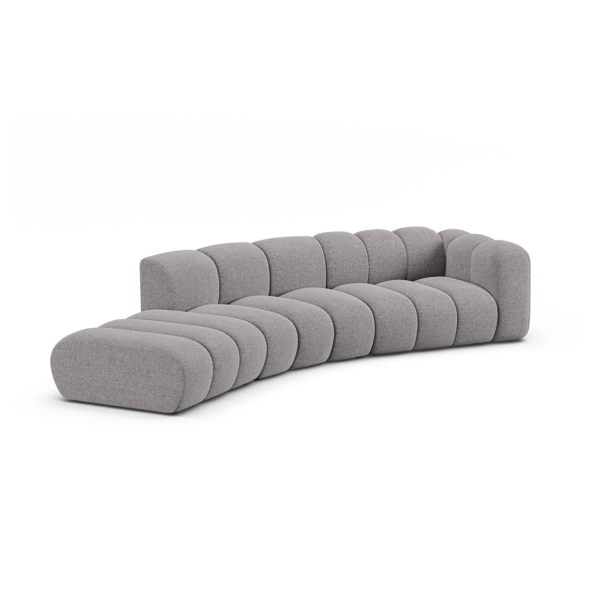 Lupine 5-Sitzer Sofa, Linke Seite, aus Chenille in Hellgrau (Eden 18 Grey), 335x166 cm von Micadoni – Bild 4