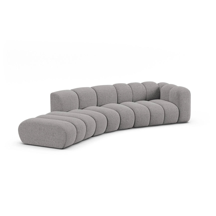 Lupine 5-Sitzer Sofa, Linke Seite, aus Chenille in Hellgrau (Eden 18 Grey), 335x166 cm von Micadoni – Bild 4