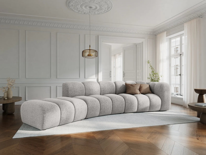 Lupine 5-Sitzer Sofa, Linke Seite, aus Chenille in Marineblau (Eden 16 Deep Blue), 335x166 cm von Micadoni – Bild 2