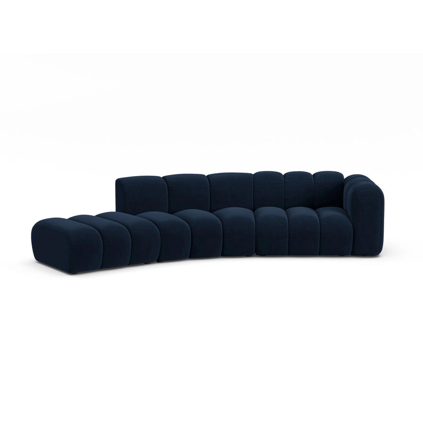 Lupine 5-Sitzer Sofa, Linke Seite, aus Samt in Königsblau (Salvador 5), 335x166 cm von Micadoni – Bild 1