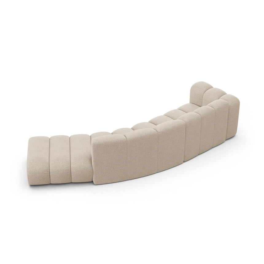 Lupine 5-Sitzer Sofa, Rechte Seite, aus Boucle in Beige (Baloo 2074), 335x166 cm von Micadoni – Bild 4