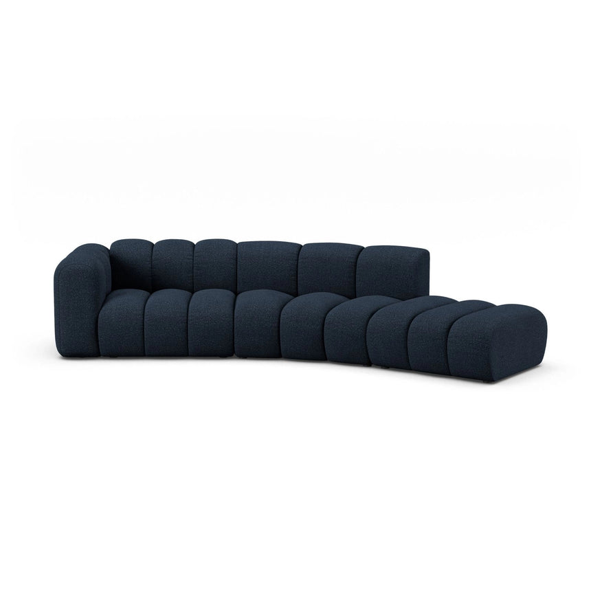 Lupine 5-Sitzer Sofa, Rechte Seite, aus Boucle in Dunkelblau (Baloo 2088), 335x166 cm von Micadoni – Bild 1