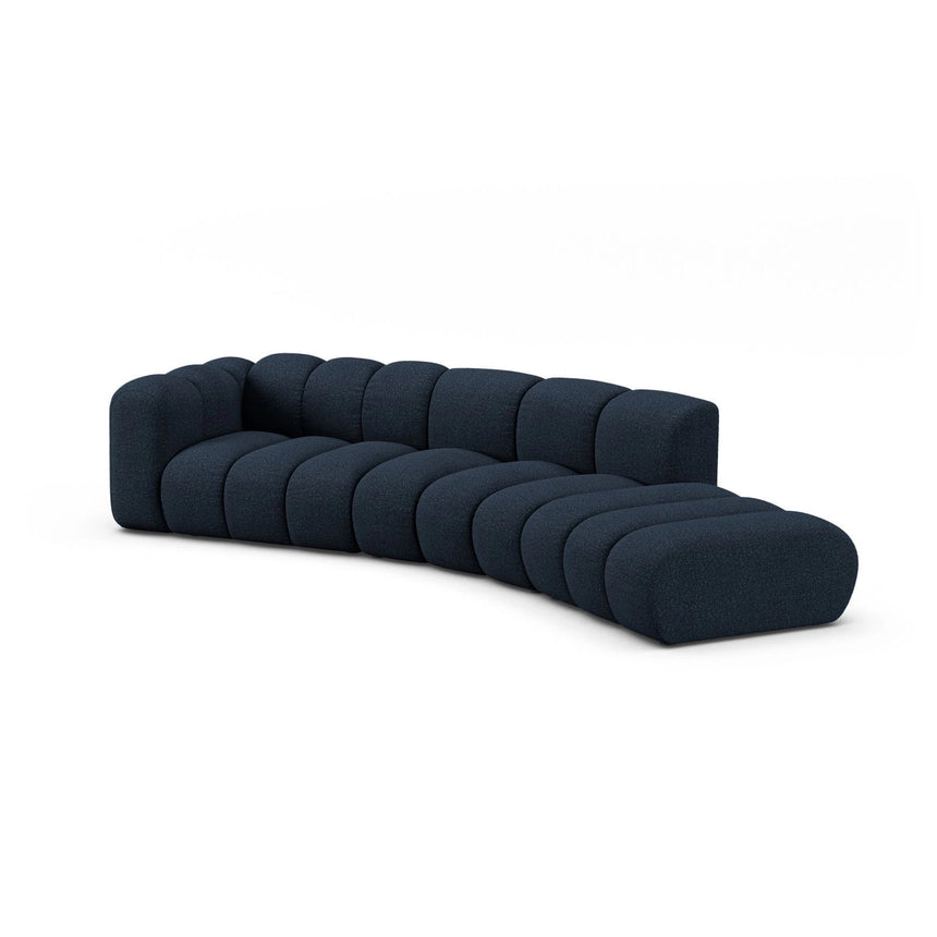 Lupine 5-Sitzer Sofa, Rechte Seite, aus Boucle in Dunkelblau (Baloo 2088), 335x166 cm von Micadoni – Bild 3