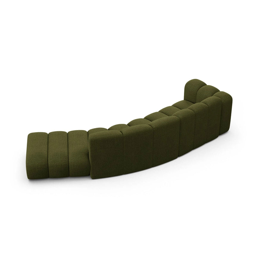 Lupine 5-Sitzer Sofa, Rechte Seite, aus Boucle in Dunkles olivgrün (Baloo 2090), 335x166 cm von Micadoni – Bild 4