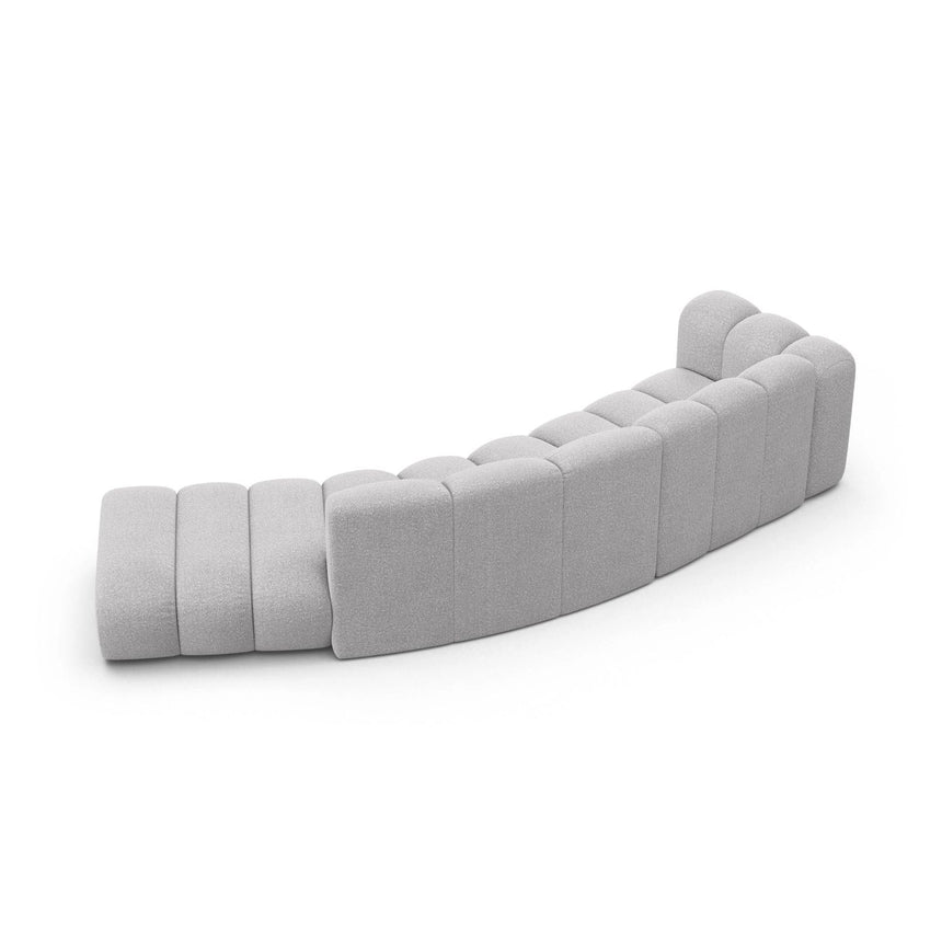 Lupine 5-Sitzer Sofa, Rechte Seite, aus Boucle in Hellgrau (Baloo 2085), 335x166 cm von Micadoni – Bild 4