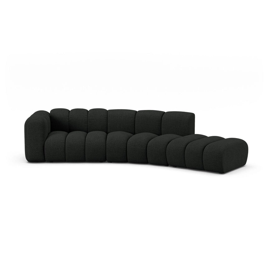 Lupine 5-Sitzer Sofa, Rechte Seite, aus Boucle in Schwarz (Baloo 2082), 335x166 cm von Micadoni – Bild 1