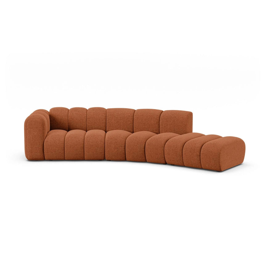 Lupine 5-Sitzer Sofa, Rechte Seite, aus Chenille in Brick (Eden 10 Terra), 335x166 cm von Micadoni – Bild 1