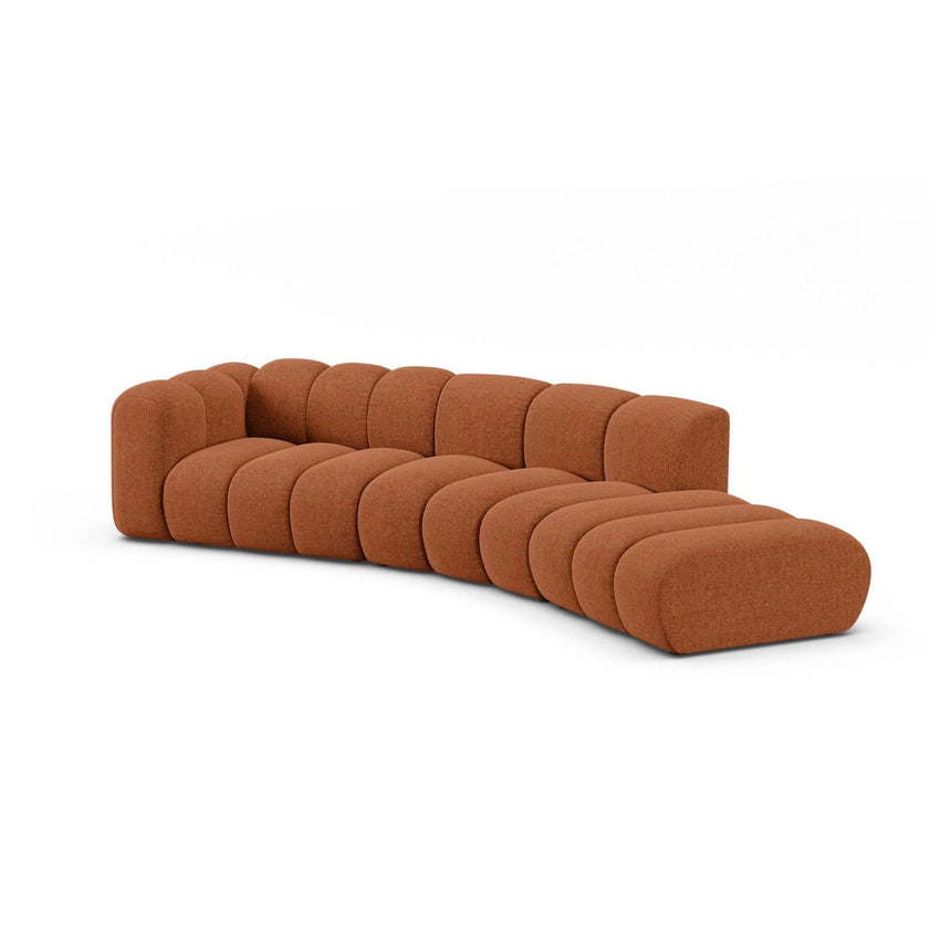 Lupine 5-Sitzer Sofa, Rechte Seite, aus Chenille in Brick (Eden 10 Terra), 335x166 cm von Micadoni – Bild 4