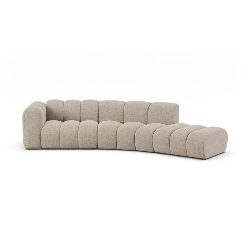 Lupine 5-Sitzer Sofa, Rechte Seite, aus Chenille in Dunkelbeige (Eden 4 Beige), 335x166 cm von Micadoni – Bild 1