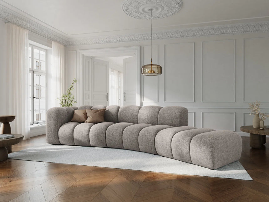 Lupine 5-Sitzer Sofa, Rechte Seite, aus Chenille in Dunkelbeige (Eden 4 Beige), 335x166 cm von Micadoni – Bild 2