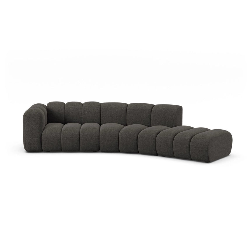 Lupine 5-Sitzer Sofa, Rechte Seite, aus Chenille in Dunkelgrau (Eden 20 Graphite), 335x166 cm von Micadoni – Bild 1