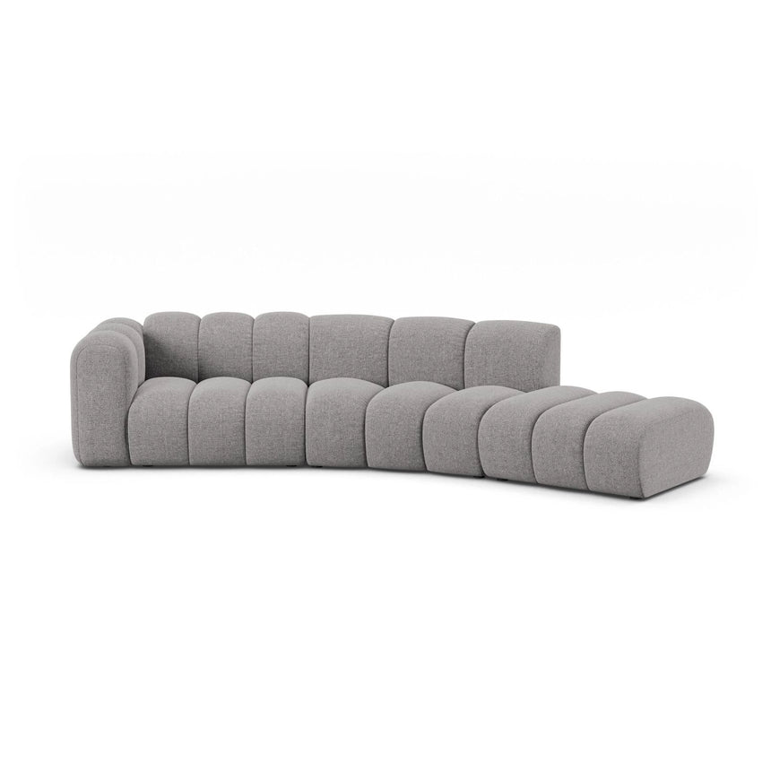 Lupine 5-Sitzer Sofa, Rechte Seite, aus Chenille in Hellgrau (Eden 18 Grey), 335x166 cm von Micadoni – Bild 1