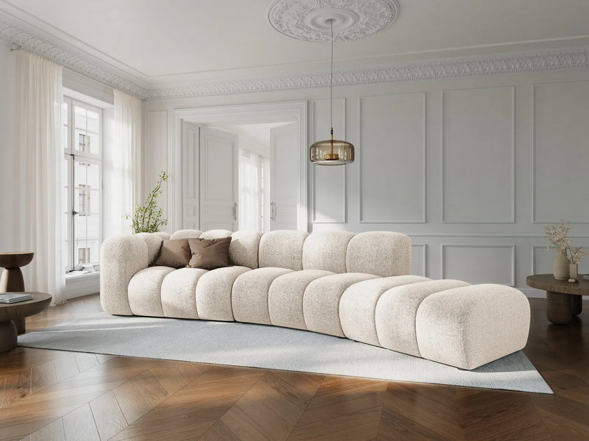 Lupine 5-Sitzer Sofa, Rechte Seite, aus Chenille in Leichtes Beige (Eden 2 Pearl), 335x166 cm von Micadoni – Bild 2