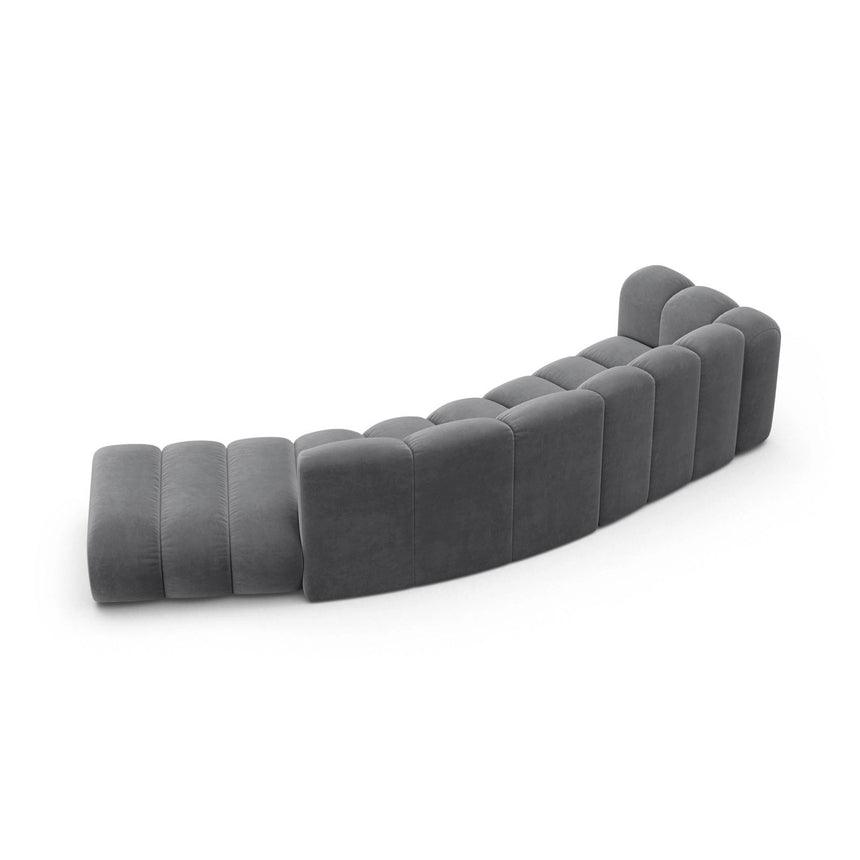 Lupine 5-Sitzer Sofa, Rechte Seite, aus Samt in Grau (Salvador 17), 335x166 cm von Micadoni – Bild 4